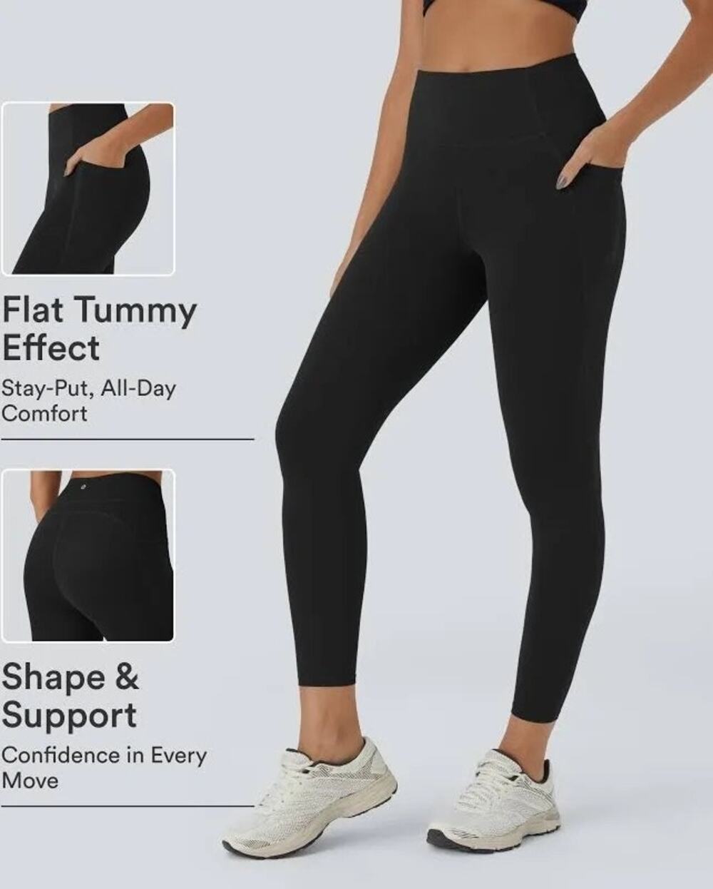 Halara M Full Length Black UltraSculpt High Waisted Scrunch Butt Leggings NWT